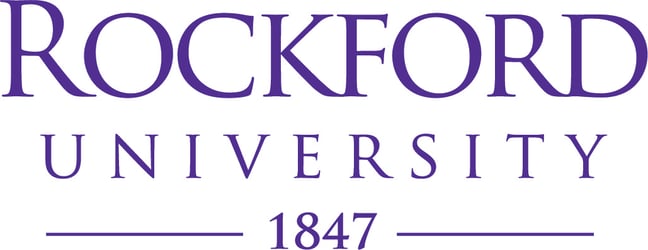 Rockford Univ logo--C85M100 rock solid purple HI RES