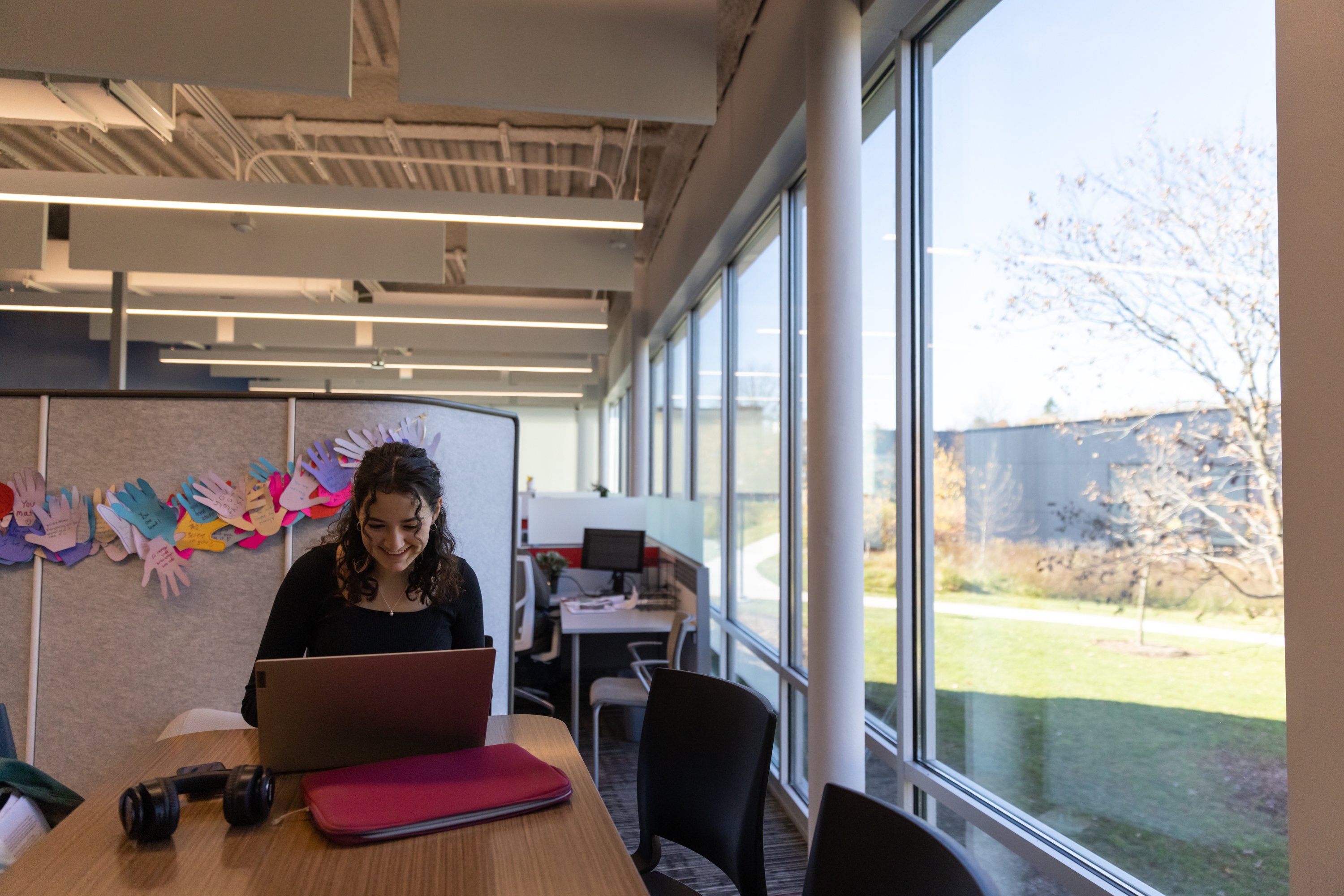 University of Hartford Student Studying