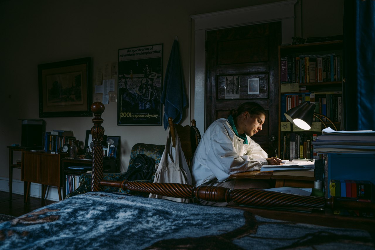 St.  Johns College Student studying